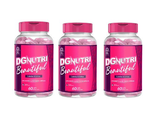 3 POTES DG NUTRI BEAUTIFUL FORTALECEDOR PARA CABELOS E UNHAS